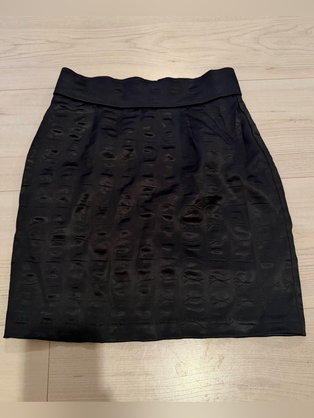 AGAIN Textured Black Mini Skirt